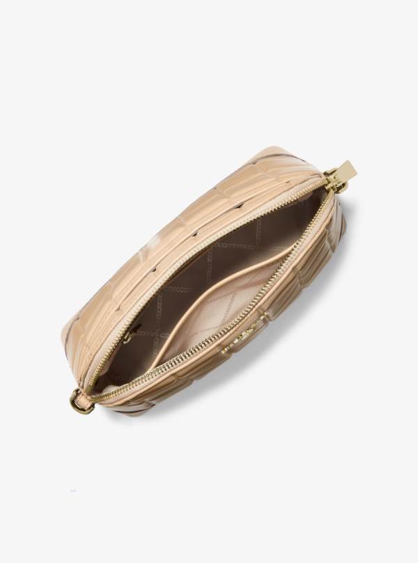 Damske Spojková Taška Michael Kors Large Quilted Leather Dome Hnede - Kabelky Michael Kors Slevy | LXOUM-8102